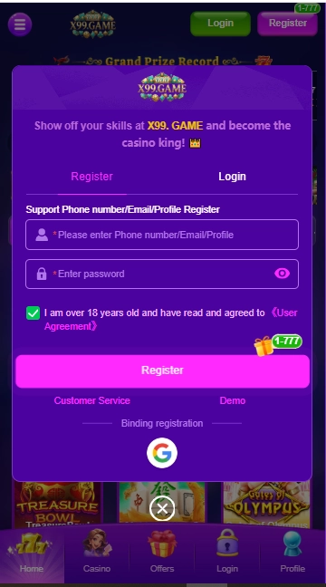 X99 Game LOgin